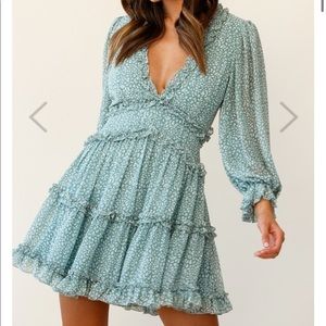 Olive Speckle Print Dress